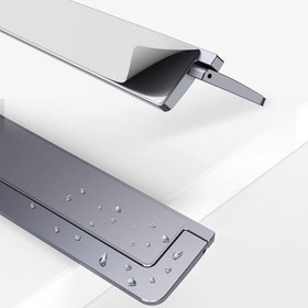 Resim McStorey Laptop Stand Ultra ince 4 mm katlanabilir alüminyum ergonomik dizüstü stand 11.6 13 15 16 17 inç uyumlu görünmez yapışkanlı hafif taşınabilir notebook yükseltici ofis ev seyahat Gri 