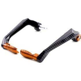 Resim Tongdashop Karbon Fiber 7/8" 22mm Cafe Racer Motosiklet El Koruyucu Orange 