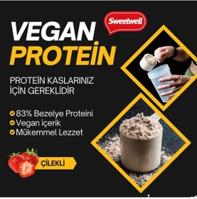 Resim Sweetwell Çilek Aromalı Vegan Bezelye Proteini Tozu 2 x 400 G 