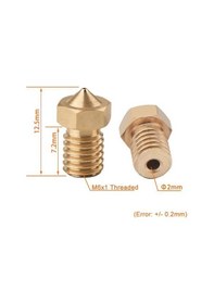 Resim Koodmax 5 Adet 3d Yazıcı Extruder M6 1.75mm / 0.2mm V5 - V6 Pirinç Nozzle Baskı Kafası 