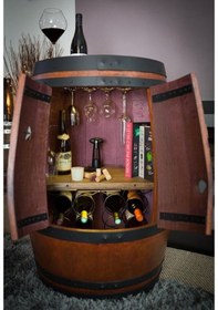 Resim Masifart Şarap Fıçısı Üstten Kapaklı Mini Bar 