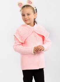 Resim Cloudy Kids Kız Çocuk Düğmeli Pelerin Yaka Triko Hırka 