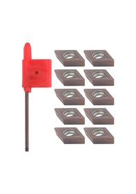 Resim Neevoyu 10 Adet Dcmt0702 Em Ybc205 Cnc Tungsten Çelik Bıçağı Mor Kaplama + Anahtar Ve Plastik Kutu Kırmızı 