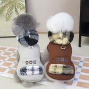 Resim Küçük Hayvanlar İçin Kedi ve Köpek Giysileri, 25DO Polar Astarlı Sıcak Tulum Takımı Şapkalı Spor Stili İngiliz Tarzı Küçük Köpekler için Sonbahar-Kış Yün Yelekli İki Parça Takım, Tasma Askılı Karikatür Dönüşüm Kostümü, Soğuk Hava Kıyafeti, Dış Mekan Evcil Hayvan Giyimi, Sevimli Köpek Kostümü, Rahat Hayvan Kıyafetleri, Polar Astarlı Köpek Kazakları, Kedi Severler ve Evcil Hayvan Modası Tutkunları 