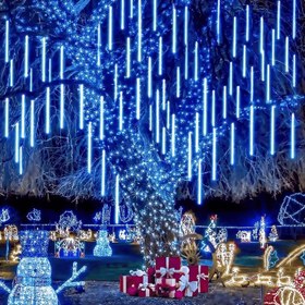 Resim USB Meteor Showery Rain Lights, İç/Dış Mekan Tatil Kutlamaları, Noel, Cadılar Bayramı, Şükran Günü Süslemeleri, Noel Süsleri, Ağaçlar, Bahçeler, Partiler, Düğünler, Çitler, Noel Hediyeleri, Tatil Ofisi, Yatak Odası, Otel, Parti, Restoran Süslemeleri, Dört Renkte Mevcut, 100 Kullanım İçin Güzel Süslemeler 