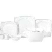 Resim Korkmaz Bone Collection 60 Parça Kare Yemek Takımı Platin A8458 