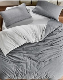 Resim More Home Tek Kişilik Yorgan Kılıfı + Yastık Kılıfı Antrazit Gri Kombin 