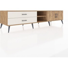 Resim Kronos Tv Ünitesi 2 Raflı 2 Çekmeceli 2 Kapaklı 220x59x51 Çam-çam/aytaşı Atlas Çam/aytası - Atlas Çam 