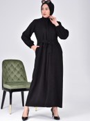 Resim Kadın Büyük Beden Oversize Beli Baglamali Kaban Pardösü 