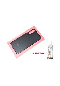 Resim Tkgz Samsung Galaxy Uyumlu S21 Arka Pil Batarya Kapağı Cam+b-7000 Siyah 