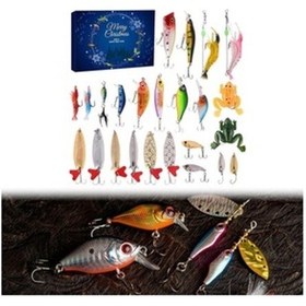 Resim Lijinxu Balıkçılık Advent Takvimi Crankbait Yemleri Seti Genç Kutu 33cmx24cmx4cm 