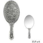 Resim 925 Ayar Gümüş Papatya Motifli El Aynası 