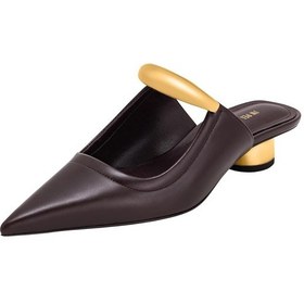 Resim Jw Pei Helena Pierced Mules Claret Red Vegan Deri Topuklu Terlik, Şık Ve Rahat Tasarım Bordo 38,5 