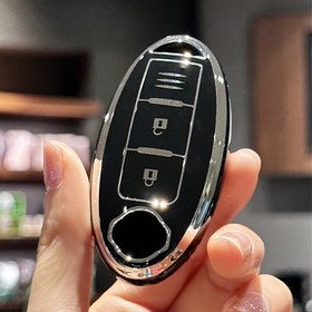 Resim 1 adet TPU Malzeme Anahtarlık Kılıfı for NISSAN Tiida Qashqai X-TRAIL Terra18 370Z MARCH 15 Üst Düzey Modeller ile Uyumlu, 3 Düğmeli Tasarım 