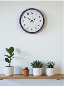 Resim 36 Cm Mor Dekoratif Duvar Saati Çok Renkli 