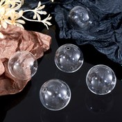 Resim 5 adet El Yapımı İki Delikli Üflemeli Cam Küre Yuvarlak Boncuklar, Şeffaf, 30mm/40mm, Delik: 2mm, DIY Takı Yapımı için, Boncuklar ve Boncuk Assortment 