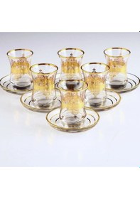Resim 561-201 Çay Takımı By Nida Altın Dekor 6 Kişilik 12 Parça Altın 