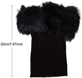 Resim Dilwe Bot Manşeti, 1 Çift Suni Kürk Örgü Kısa Ayak Bileği Bacak Isıtıcıları Kadınlar için Kış Sıcak Tutan 4 Renk 