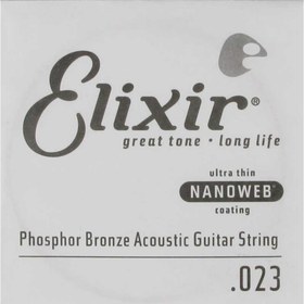 Resim Elixir 14123 Nanoweb Phosphor Bronze Tek Akustik Gitar Teli (23) 