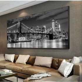 Resim Es10 Sokak LED IŞIKLI RUSTİK kanvas tablo B (90 x 60) 