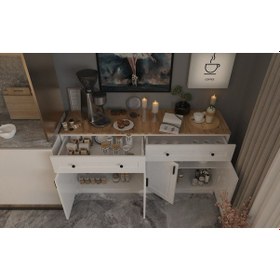 Resim Çiftli Çok Amaçlı Dolap - Kahve Köşesi-mutfak Standı 