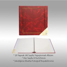 Resim Nurcan Foto NRCN-C20315 315 x 325 MM 20 Yaprak 40 Sayfa Ciltbezli Yapıştırmalı Fotoğraf Albümü 