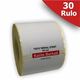 Resim Kalite Barkod 70x70 Termal Etiket | 30 Rulo Barkod Etiketi 