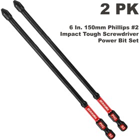 Resim 6 İnç 150mm Phillips #2 Darbe Dayanıklı Tornavida Uç Seti 