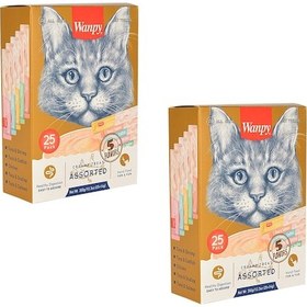 Resim Wanpy Sıvı Karışık Yetişkin Kedi Ödül Çubuğu 2'li 25 x 14 G 