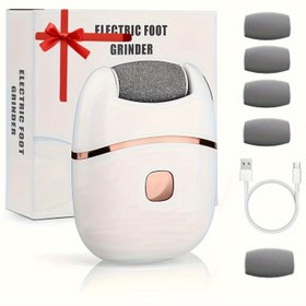 Resim 1 Adet Elektrikli Ayak Tırnak Makinesi, 5 Değiştirilebilir Başlık, USB Şarjlı, Yetişkinler İçin Uygun, Ev ve Seyahat Pedikür Aleti ile Mükemmel Hediye 
