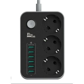 Resim Paleon USB Port Çoklu Şarj Istasyonu Priz Çoğaltıcı 6 USB Girişi 3.4A ve 3 Priz 