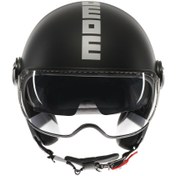 Resim Momo Design Momodesign Fgtr Evo Mono Matt Black Silver Açık Kask 