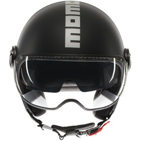 Resim Momo Design Momodesign Fgtr Evo Mono Matt Black Silver Açık Kask 