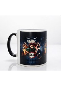 Resim Büro Ev Ofis Hediyesi İçin Porselen Hologram Renkli Demon Slayer Motif Kupa Bardak 