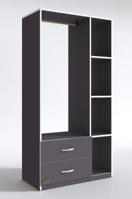 Resim Kenzlife Giysi Dolabı Hülagü 175*90*40 Gri Gardırop 2 Çekmeceli 