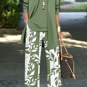 Resim 3 Parça Kadın Takımı: Düz Renkli Kardigan Ceket, Askılı Üst ve Baskılı Günlük Pantolon ile Günlük Kullanım İçin 