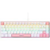 Resim İmıce Gk-690 Type-c Kablosuz Mekanik Klavye Beyaz Pembe 