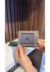 Resim Mft Leather Hakiki Deri Mıknatıslı Kartlık Mona 1103 Gri 