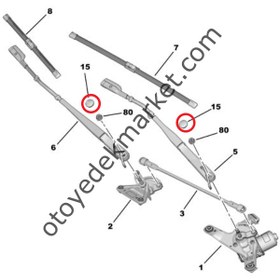 Resim Peugeot 3008 (2024-2025) Ön Cam Silecek Kolu Vida Kapağı (Orijinal) 