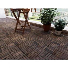 Resim Df Home Ahşap Yer Karosu Renk Espresso 30X30 (10 Adet =0.9m²) 