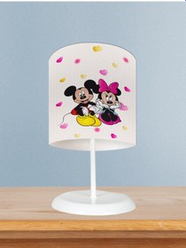 Resim Mekta Home Bebek Ve Çocuk Odası Mickey Ve Minnie Mause Desenli Abajur 