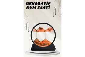 Resim Hsc Bilişim Dekoratif Kum Sulu Kum Saati Yuvarlak Şık Kum Tablosu Kum Saati Şeklinde Kum Tablo 