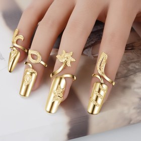 Resim Uyarılma 8 parçalı Zarif Oyuk Yüzük Tırnak Sanatı Seti - Moda Metal Tırnak Sanatı, Hipoalerjenik, Bayanlar ve Kızlar için Mükemmel, Sevgililer Günü için İdeal 