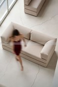 Resim Minderim PİXEL Fitilli Kadife Kanepe | 50 DNS Çökmez Sünger | Yıkanabilir Kılıflı Yatak 80x160 cm 