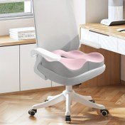 Resim Ekstra Büyük Hafıza Köpük Oturma Yastığı - Ofis Sandalyeleri ve Arabalar için Ergonomik Tasarım, Siyatik Ağrısı ve Basıncı Azaltır, Sadece Elde Yıkama, Gri/Kırmızı/Siyah veya Mavi Renklerde Mevcut, Duruş Geliştirme, Dayanıklı Kumaş Kaplama 