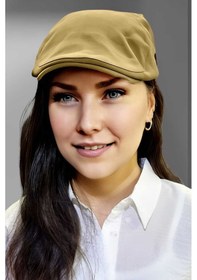 Resim Uniquetrenders Kadın Arkadan Lastikli Kasket Şapka Cappuccino 