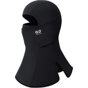 Resim Golovejoy Dtj52 Çift Açılış Kış Kayak Yüz Maskesi Çabuk Kuruyan Rüzgar Geçirmez Sıcak Şapka Açık Bisiklet İçin Siyah 