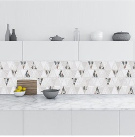 Resim Mutfak Tezgah Arası Folyo Fayans Kaplama Folyosu Geometrik Çiçek Süsleme 