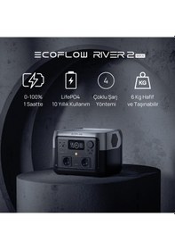 Resim EcoFlow - RIVER 2 Max Taşınabilir Güç Kaynağı - 512Wh Kapasite, 2X500W (X-Boost 1000W) Çıkış 