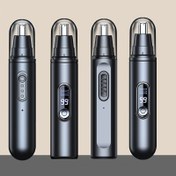 Resim YAIAWISU Şarj Edilebilir USB Kulak ve Burun Tüyü Makası LCD Ekranlı - Ağrısız Yüz Tüyü Alma, 180mAh Pil, Siyah & Gri Tasarım, Şık Modern Tarz, Taşınabilir Tüy Makası | Şık Bakım Aracı | Dijital Ekran Özelliği, Tüy Düzeltici 